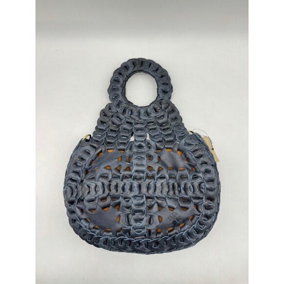 PATRICIA NASH Ticci leather flapover tote crossbody bag + Dust bag  BLUE DENIM - Picture 5 of 8